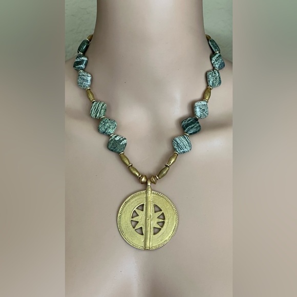 22 inch Zebra Jasper bead necklace NWOT - Picture 1 of 11